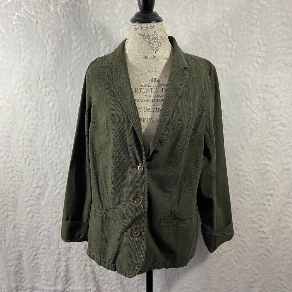 RH Ruff Hewn Blazer Olive Drab Houndstooth Oversized Distressed look - Picture 4 of 11